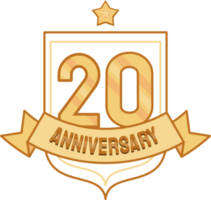 twentieth anniversary golden badge png