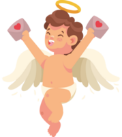 angel cupido con cartas de amor png