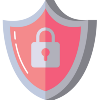 shield with safe padlock png