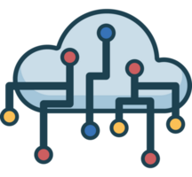 nube calcolo con circuito png