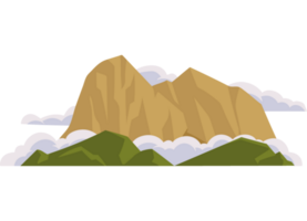 montanha árida com nuvens png