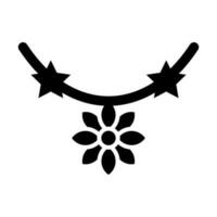 Flower Necklace Vector Glyph Icon Design