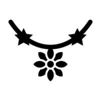 Flower Necklace Vector Glyph Icon Design