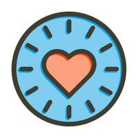 Favourite Time Vector Thick Line Filled Colors Icon Design