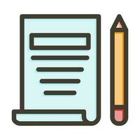 Copywriting Vector Thick Line Filled Colors Icon Design