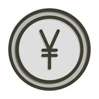 Yen Vector Thick Line Filled Colors Icon Design