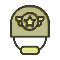 Helmet Vector Thick Line Filled Colors Icon Design