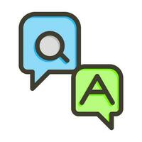 Question And Answer Vector Thick Line Filled Colors Icon Design