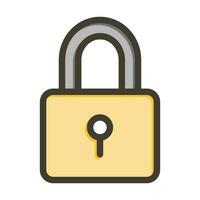 Lock Vector Thick Line Filled Colors Icon Design