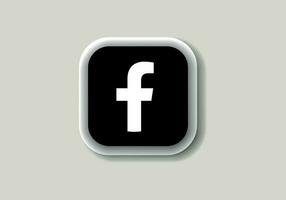 Facebook new logo and icon printed on white paper. Facebook social media platform logo vector