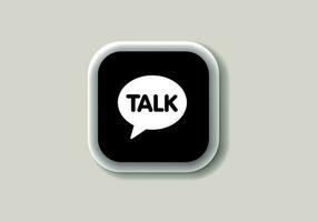 Talk new logo and icon printed on white paper. Talk is an online mobile social media platform vector