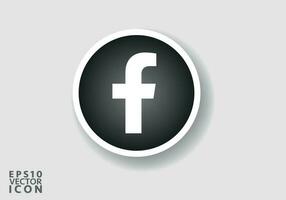 Facebook logo. Facebook social media icon logotype. Facebook flat Icon template black color editable. Facebook Flat Icon symbol vector