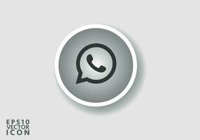 Whatsapp logo. Whatsapp social media icon logotype. Whatsapp flat Icon template black color editable. Whatsapp Flat Icon symbol vector