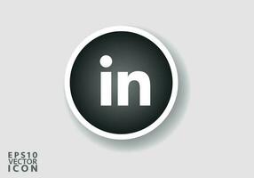 Linkedin logo. Realistic social media icon logotype. Linkedin flat Icon template black color editable. Linkedin Flat Icon symbol vector