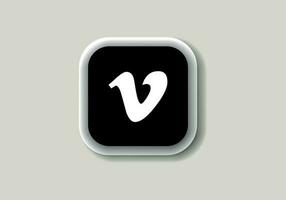 Vimeo new logo and icon printed on white paper. Vimeo social media platform logo vector