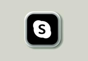 Skype new logo and icon printed on white paper. Skype social media platform logo vector