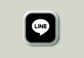 Line new logo and icon printed on white paper. Line social media platform logo vector