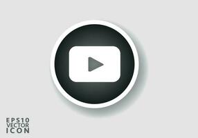 Youtube logo. Youtube social media icon logotype. Youtube flat Icon template black color editable. Youtube Flat Icon symbol vector