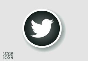 Twitter logo. Twitter social media icon logotype. Twitter flat Icon template black color editable. Twitter Flat Icon symbol vector