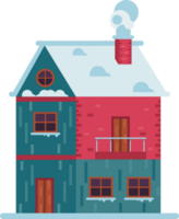 casa com neve e chaminé png