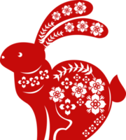 chinese rabbit red silhouette png