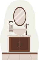 meuble de salle de bain et miroir png