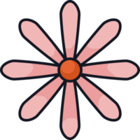 arte pop retrô de flor rosa png