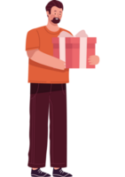 bearded man with gift png
