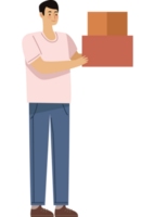 man lifting boxes carton png