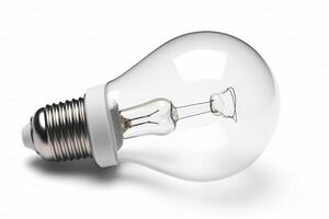 Light bulb on isolated white background, International Day of Light, photo