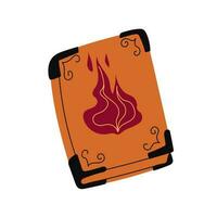 el libro de fuego magia. aislado objeto en un blanco antecedentes. vector ilustración. plano estilo. decorativo objeto para Víspera de Todos los Santos.