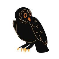 Owl isolated on a white background. Decorative element for Halloween. Vector illustration.