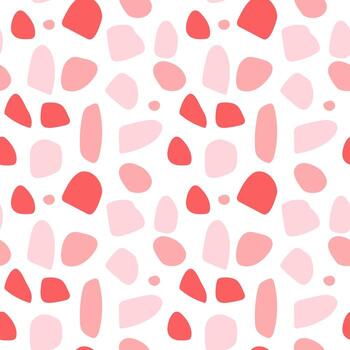 Abstract seamless pattern with pink spots. Vector doodle illustration on white background. spots for fabrics, textiles, and ect.
