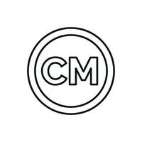 CM trademark icon isolated on white background vector