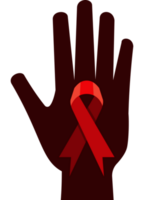 cinta del día del sida en la mano png