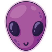 pegatina extraterrestre retro png