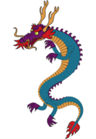 blue asian dragon beast png