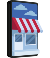 smartphone with store ecommerce png