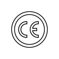 CE marking icon isolated on white background vector