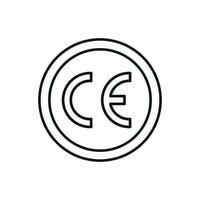 CE marking icon isolated on white background vector