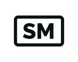 SM mark icon isolated on white background vector