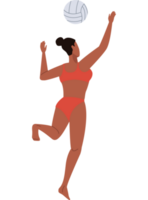 mulher atlética jogadora de vôlei png