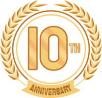 tenth anniversary golden badge png