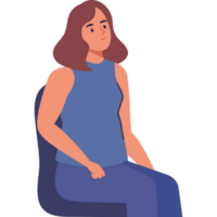 young lady seated png