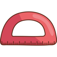 red protractor school supply png
