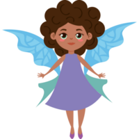 cute afro fairy flying png