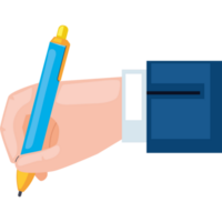 escritura a mano con bolígrafo azul png