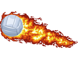 pelota de voleibol en llamas png