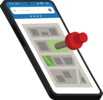 teléfono inteligente con GPS alfiler png
