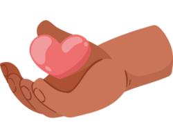 afro hand with heart png